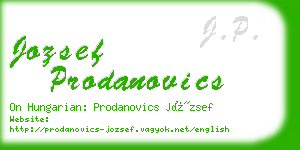 jozsef prodanovics business card